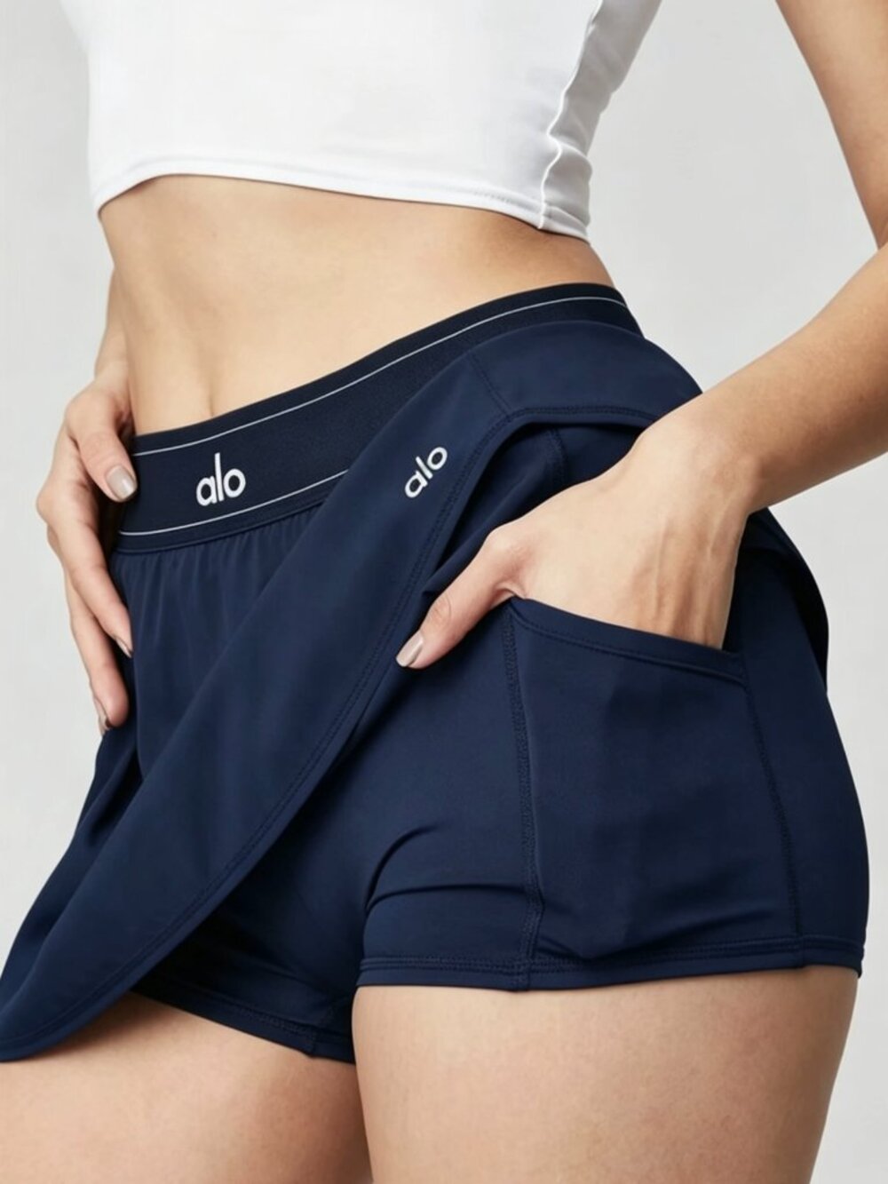 πAlo Yoga Match Point Tennis Skirt in Navy Blue ποΈββοΈ Brand New - Picture 2 of 7